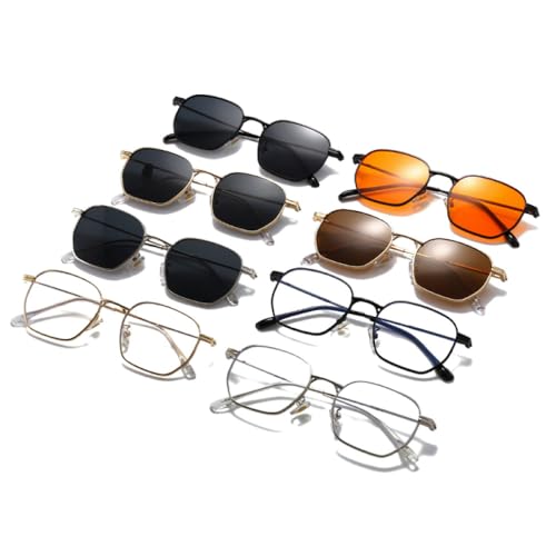 Lunettes de soleil monture en métal et verres punk orange pour un style unique - 7