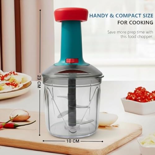 Image of Chopper for Kitchen Use 1100 ML, Push Chopper with 6 Blades, Vegetable Chopper Kitchen Items for Home Cutting Vegetables, Onion, Ginger, Garlic, Salad, Tomato, Potato (ER1)