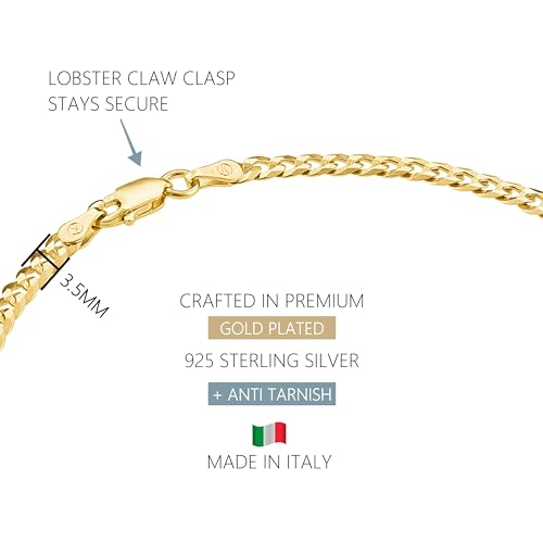 KISPER Gold Ankle Bracelets for Women, 18K Gold Plated 925 Sterling Silver Anklets, Waterproof Tarnish Resistant, Curb/Rope/Figaro/Mariner Chain, 9, 10, 11 Inch3