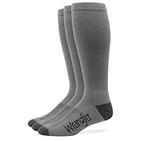 Wrangler Mens Ultra Dri Sorbtek Seamless Toe Tall Boot Socks 3 Pair Pack (Large, Grey)