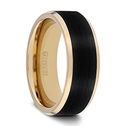 Bague en tungstène homme anti-rayures coupe confort noire