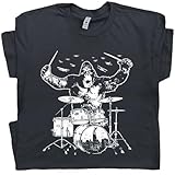 XL - Funny Drum Shirt Gorilla Playing Drums T Shirt for Men Guys Boys Vintage Gift for Drummer Shirts Cool Graphic Tee Black