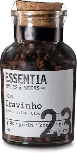 Clavo Entero - Frasco de 60g - Sabor Fuerte - Aroma Dulce y Picante - Propiedades Digestivas - Contribuye a Aliviar el Dolor y Reforzar las Defensas - Origen Portugués - Producto Gourmet