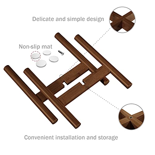 Plant Stand Flower Pot Holder - Bamfox Indoor Bamboo Mid Century Modern Plant Holder Display Rack For House Plants, Home Decor (Pot Not Included) #TOP5