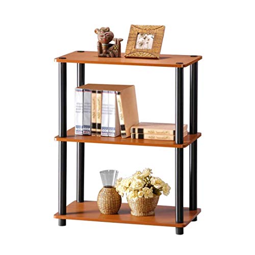 Sbdfk 3 Tier Bookshelf Shelf Bookcase, Wide Home Office Book Shelf, Storage Rack Shelf Unit, For Bathroom, Living Room - Cherry Wood #TOP3