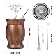 sinzau Mate Becher, Mate Tee Set, Mit Strohhalmlöffel und Reinigungsbürste, 230ml Mate Gourd Set für Mate Tee, Kaffee, Milch und Saft (Farbe der Holzmaserung)