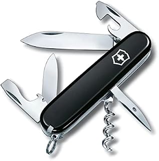 Victorinox Spartan Swiss Army Pocket Knife, Medium, Multi Tool, 12 Functions, Blade, Bottle Opener, Black