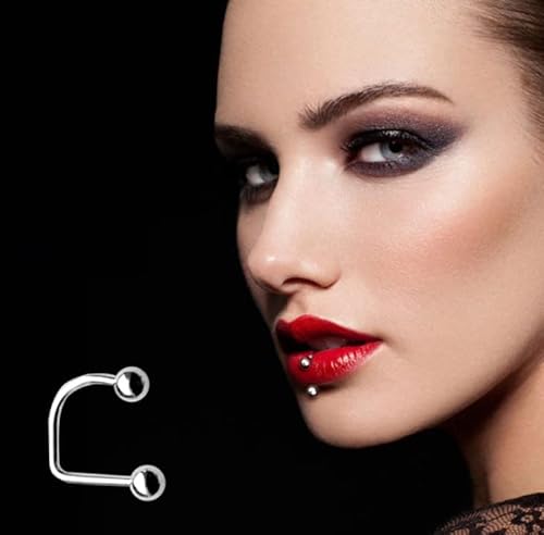 Xpircn 16G Stainless Steel Lip Monroe Medusa Stud Piercing Ball Cone Lippy Loop Labret U Shaped Lip Rings Piercing Jewelry 8Mm 10Mm (Silver) #TOP5
