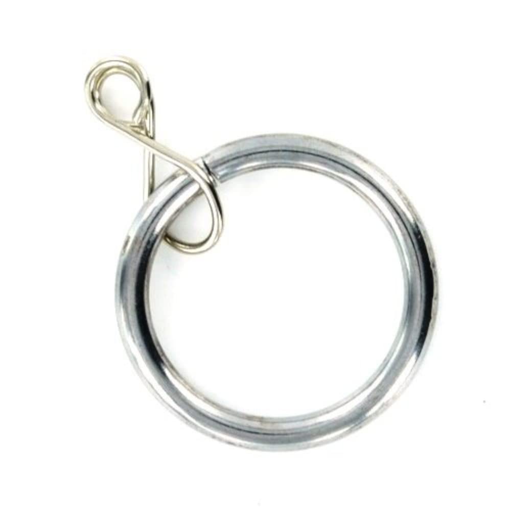 Anillos de cortina de 25 mm de metal niquelado para barras en salones set de 24 piezas