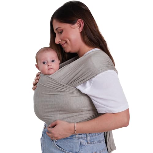 Image of Solly Baby Wrap Carrier, Lightweight Hands-Free Baby Sling Carrier Newborns to Toddler, Infants 8-25 Lbs., Baby Registry Must Have, Baby Carrier Wrap, Newborn Baby Essentials, Sea Salt