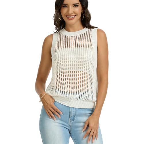Tricot ajouré délicat et finitions soignées pour ce pull court en crochet