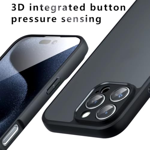 Capa Protetora Preta Translúcida com Proteção de Câmera para iPhone 16, iPhone 16 Plus, iPhone 16 Pr