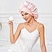 Large Silk Bonnet for Sleeping, Satin Hair Bonnet for Sleeping with Tie Band, Double Layer Satin Bonnets for Women Natural Curly Hair Shower cap