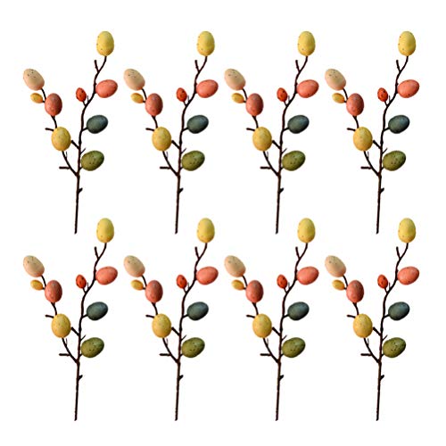 Amosfun 8 Ramos Colheita de Flores de de Páscoa Coloridos Enfeites de Árvores de Páscoa de Plástico