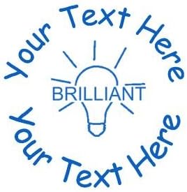 Brilliant Light Bulb 19mm Personalised Self Inking Teacher Reward Stamp