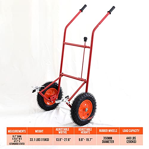 Garden Pot Mover with Adjustable Grip Arm - Potted Plant Mover with Flat-Free Dolly Wheel - Complete with Assembly Tool, Max 440 Lbs Weight Capacity