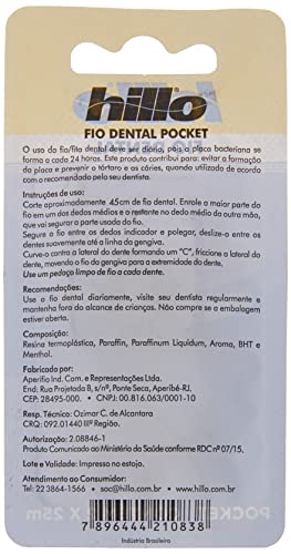Hillo Fio Dental Pocket 25M 2Un, Hillo