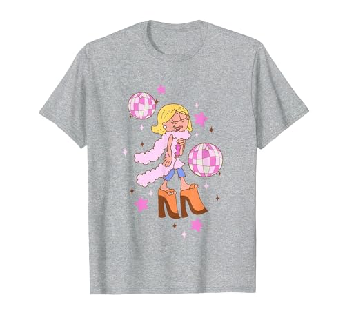 Image of Disney Lizzie McGuire Iconic Posh Diva Retro Big Chest Logo T-Shirt, Men, Heather Grey, 4X-Large