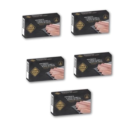 Ventresca de Atún Claro en Aceite de Oliva - 5 Latas x 120g - USISA - Conserva de Pescado