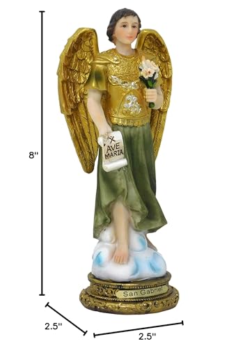 Estatua de San Gabriel Arcángel en Resina Finamente Detallada 8 Pulgadas miniatura 2