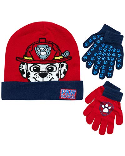 Image of Nickelodeon Boys Paw Patrol Winter Hat, 2 Pair Gloves or Mittens (Toddler /Little Boys)