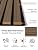 Upick Acoustic Wood Slat Wall Panels 24" x 12" Dark Walnut for Interior Decor - Sound Absorbing Accent Wall, Easy DIY Install, 6 Pack