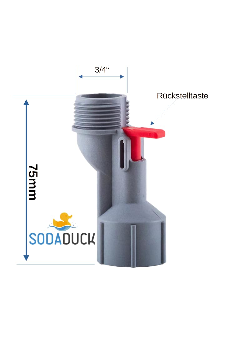 Wasserstop, Aquastop, Leckstop, mechanisch, das original von Eltek, incl. Reset einheit, 3/4" Anschluss, mechanischer Leck- und Berstschutz für den Universellen Einsatz, Durchflussmengen einstellbar