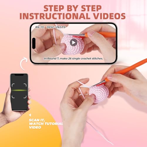 Image of MOREJMTT Crochet Kit for Beginners, Learn to Crochet, Include Easy Knitting Soft Yarn, Step-by-Step Video Tutorial, Hook, Holiday Birthday Gift for Adults (Unicorn)