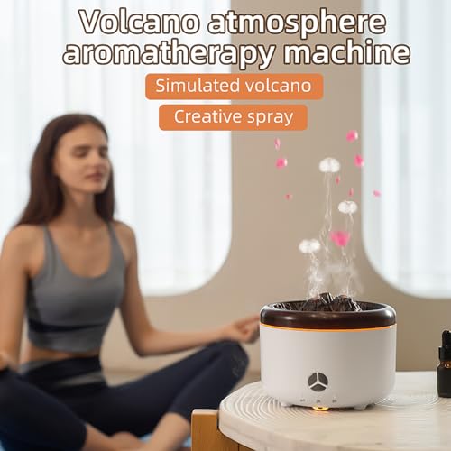 Difusor aromático eléctrico PEAPOET 500ml volcán llama negro miniatura 4