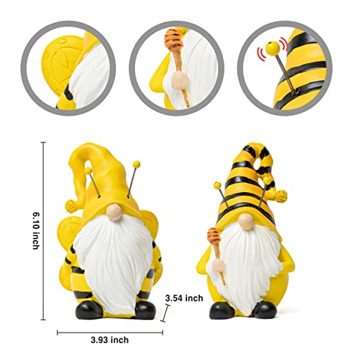 Vincent Malyn Outdoor Garden Gnome Statue - Yard Gnome Decor Figurine Set Of 2 Funny Bee Gnomes Decorations For Yard Patio Law Cute Resin Ornament #TOP4