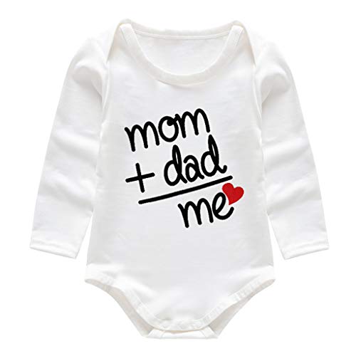 Neugeborenes Romper Baby Jungen Mädchen Babykleidung Langarm Solid Color I Papa Mama Body Spielanzug Strampler Jumpsuit Kleidung Niedlich Outfit Set für 3-24Monate Cover