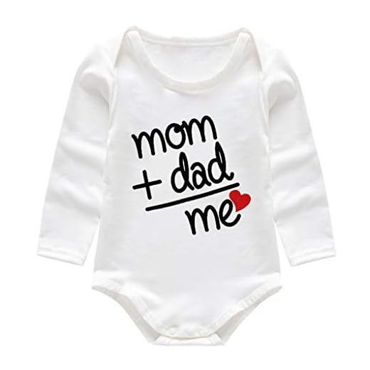 QinMMROPA Mono recién Nacido para bebés niños niñas Estampado de Letras Body Ropa Casual Rojo 3-6 Meses