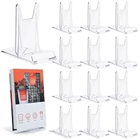 mzfoo 20 Pcs Book Stand for Display Acrylic Book Holder Display Adjustable Book Easel Collector Display Stand for Comic Cardboard Home Office Album CD Magazine