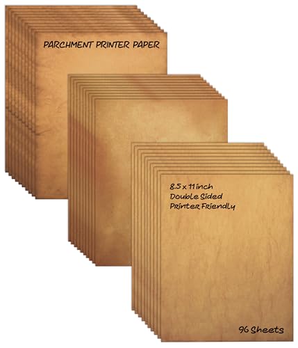 Better Office Products Aged Paper, 96 Sheets of Antique Looking Old Fashion Faux Parchment Paper, Size 8.5 x 11 inch, Double Sided Printing Paper, , Vintage Old Fashioned Faux Parchment Paper