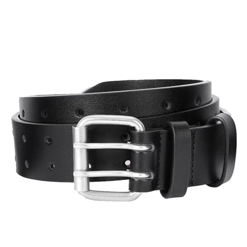 Men's Faux-leather Double Prong Belt, Heavy Duty Double Classic Work Casual Belts for Jeans2