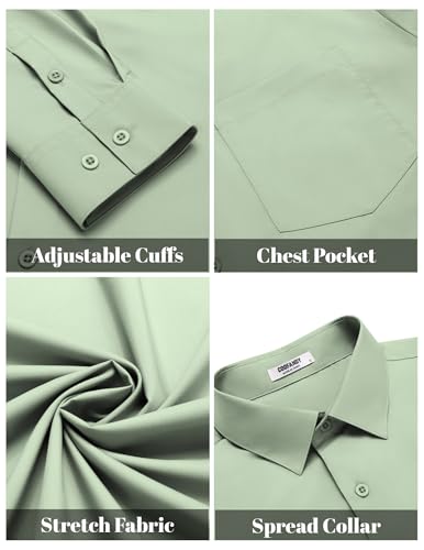 COOFANDY Mens Dress Shirts Long Sleeve Wrinkle Free Button Down Shirts Formal Business Shirt4