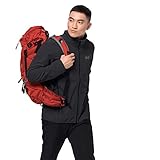 Praktischer Lieferumfang – Jack Wolfskin Northern Point JKT M, winddichte und wasserabweisende Herren Jacke aus Softshell-Material, PFC-frei, Farbe: Black, Größe: M