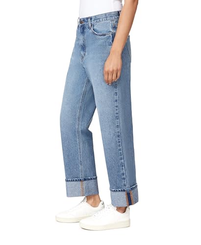 kensie Jeans for Women The Willa High Rise Turned Cuff Straight 27-Inch Inseam, Sizes 0-142