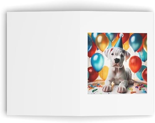 Miniatura 3 de DistinctInk Greeting CardNote Card - Dogo Argentino puppy Birthday - PACK of 3