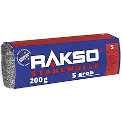 RAKSO Stahlwolle grob 5-200g, 1 Banderole, abtragen Beizschlamm v. Holz, entfernt Farbspritzer auf Glas, Flugrost auf Werkzeugen