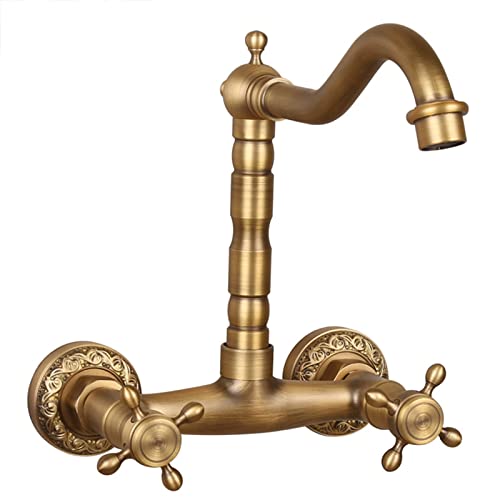 Mitigeur cascade salle de bain en laiton antique robinet rétro chic