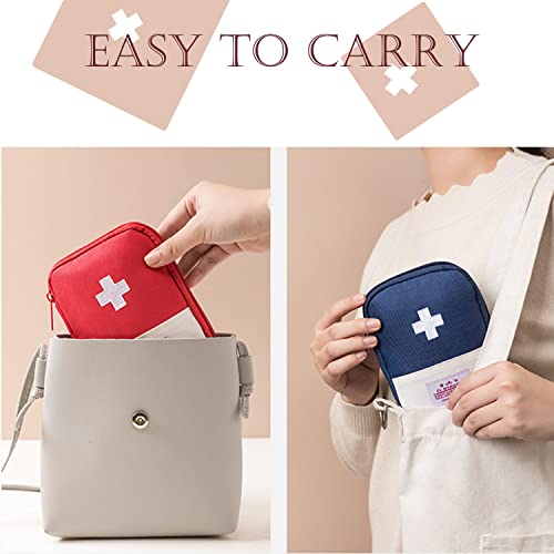 Lucywey First Aid Set 2 Pieces Empty First Aid Bag First Aid Kit Mini First Aid Kit Hiking for Home, Car, Travel, Office, Sports, Hiking, Camping, Rescue (Red + Blue) - Image 5