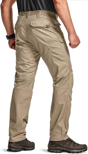 Image of CQR Men's Flex Stretch Tactical Pants, Water Resistant Ripstop Cargo Pants, Lightweight EDC Outdoor Work Hiking Pants