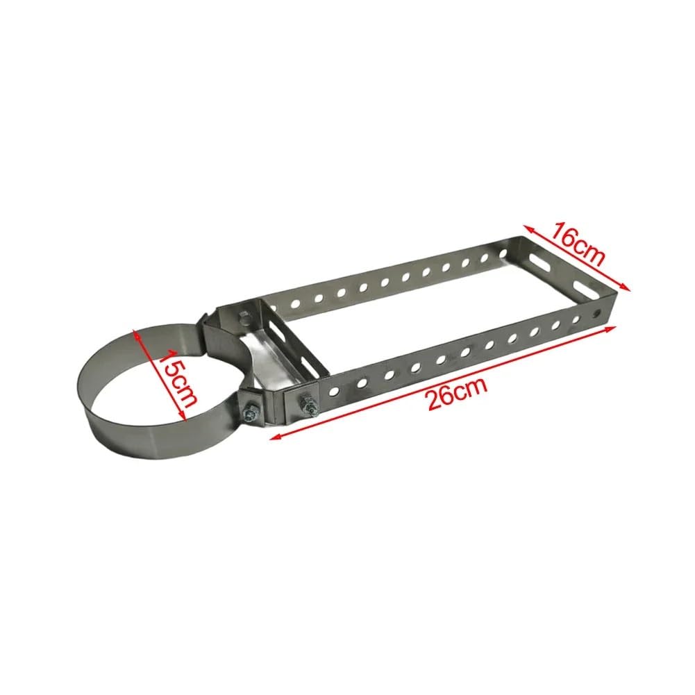 Soporte de tubo humos acero inoxidable 201 | Varios tamaños plateados for tubo de estufa: soporte de pared ajustable(150 short)