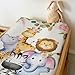 Jungle Animals Changing Pad Covers for Baby Girl Boy Zoo African Safari Tropical Floral Leaves Fitted Changing Table Cover Mats Lion Giraffe Elephant Hippo Soft Diaper Change Table Sheets 32''×16''