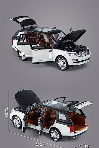 Image of DEOXY 1 /24 Big Range Rover REFENDER Toy Car Metal Pull Back Diecast Car with Openable Door and Sound Light, Gifts Toys for Kids,white
