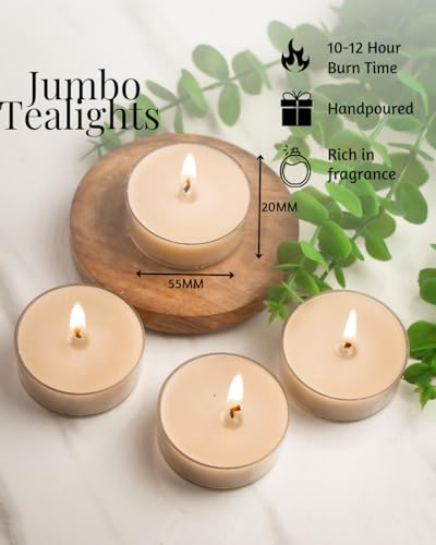 Image of AuraDecor Scented Soy Wax Acrylic Tealight Candle, Organic Luxury Aroma, Aromatic /Aromatherapy Votive Candle || Burn Upto 9 Hours (Lime Basil & Mandarin, Set of 4 Jumbo Tealight)