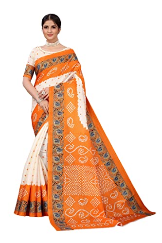 Image of Sidhidata Women's Printed Art Silk Saree With Blouse Piece (Free Size)