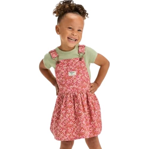 OSHKOSH B'GOSH Toddler Girls Floral Printed Corudory Skirtall Dress - Pink 4T