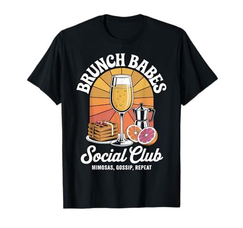 Brunch Babes Club Social Kawaii Mejores Amigas Mimosas Camiseta